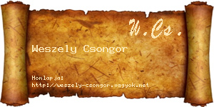 Weszely Csongor névjegykártya